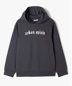 GEMO Sweat à capuche avec inscription garçon gris standard