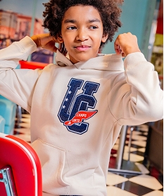 GEMO Sweat à capuche avec large motif brodé garçon - Camps United beige standard