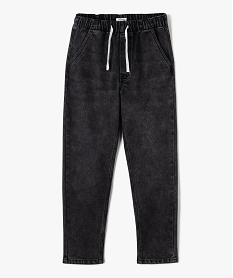 jean coupe straight avec ceinture elastique ajustable garcon noir jeansJ966301_2