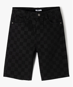 bermuda en toile denim a motif damier garcon noirJ966901_1