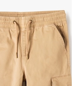 pantalon en toile coupe jogger garcon beige pantalonsJ967301_2