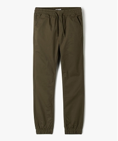 pantalon jogger en toile de coton garcon vert pantalonsJ967601_1