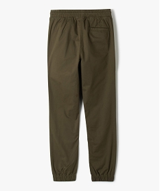 pantalon jogger en toile de coton garcon vert pantalonsJ967601_4