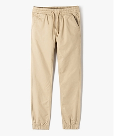 pantalon jogger en toile de coton garcon beige pantalonsJ967701_1