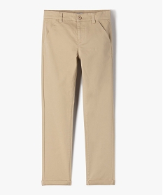 pantalon garcon chino uni a revers beige pantalonsJ967901_1