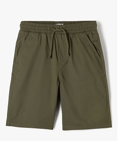 GEMO Bermuda en toile coupe Regular à taille élastiquée garçon kaki standard