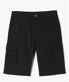 bermuda cargo en twill uni coupe regular garcon noirJ968601_1