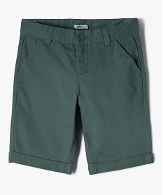 GEMO Bermuda en sergé de coton uni garçon vert standard