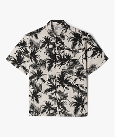 chemise manches courtes a motifs palmiers garcon beigeJ970501_1