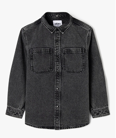 chemise en jean avec capuche amovible garcon noirJ970701_2