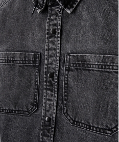 chemise en jean avec capuche amovible garcon noirJ970701_3