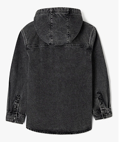 chemise en jean avec capuche amovible garcon noirJ970701_4