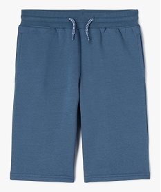 GEMO Bermuda en jersey molletonné et taille élastiquée garçon bleu horizon
