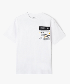 GEMO Tee-shirt à manches courtes avec inscriptions garçon Blanc