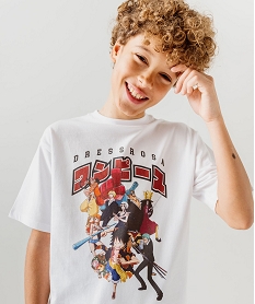 GEMO Tee-shirt à manches courtes avec motif XXL garçon - One Piece Blanc