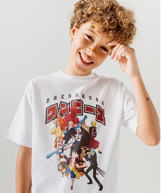 GEMO Tee-shirt à manches courtes avec motif XXL garçon - One Piece blanc vif