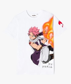 GEMO Tee-shirt manches courtes imprimé Natsu Dragnir garçon - Fairy Tail blanc vif
