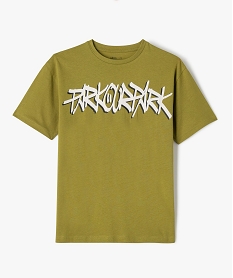 GEMO Tee-shirt à manches courtes inscriptions skate garçon kaki standard
