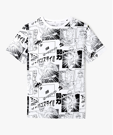 GEMO Tee-shirt manches courtes imprimé skate garçon blanc vif