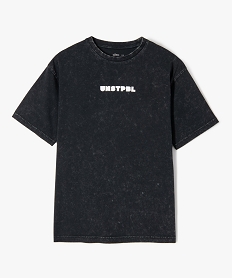 GEMO Tee-shirt à manches courtes avec inscription sur le buste garçon noir vif