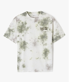 GEMO Tee-shirt manches courtestie-and-dye imprimé devant et dos garçon kaki standard