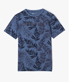 GEMO Tee-shirt manches courtes à motif feuillage garçon bleu horizon