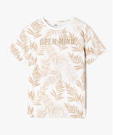 GEMO Tee-shirt manches courtes à motif feuillage garçon blanc vif