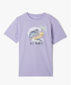 GEMO Tee-shirt à manches courtes motif surf garçon violet standard