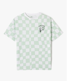 GEMO Tee-shirt à manches courtes à carreaux garçon vert standard