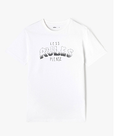 GEMO Tee-shirt manches courtes à message garçon blanc vif