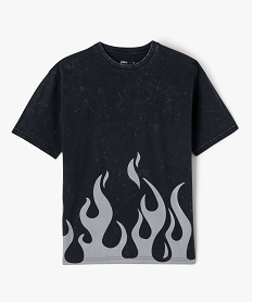 tee-shirt manches courtes tie-and-dye imprime flamme garcon noir tee-shirtsJ979801_1