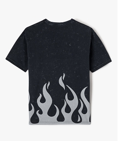 tee-shirt manches courtes tie-and-dye imprime flamme garcon noir tee-shirtsJ979801_3