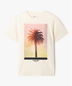 GEMO Tee-shirt à manches courtes avec motif estival garçon beige standard