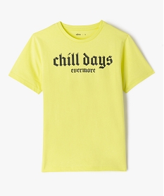 GEMO Tee-shirt manches courtes avec inscription garçon jaune standard