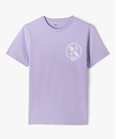 GEMO Tee-shirt manches courtes avec inscription garçon violet standard