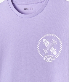 tee-shirt manches courtes avec inscription garcon violet tee-shirtsJ980701_2