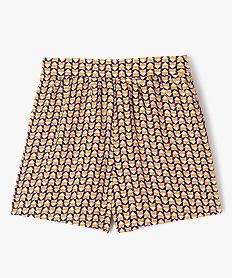 GEMO Short fluide imprimé fille jaune standard