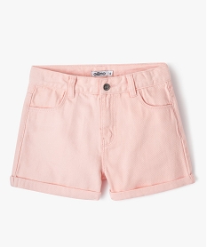 GEMO Short en denim taille haute fille rose standard