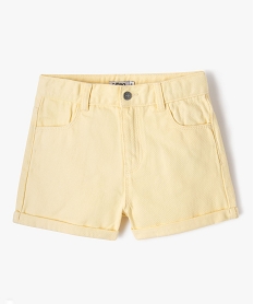 GEMO Short en denim taille haute fille jaune standard