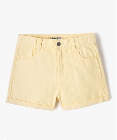 short en denim taille haute fille jaune shortsJ984201_1