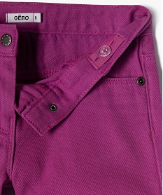 short en jean colore avec finition dentelle fille violetJ984901_2