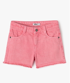 short en jean delave a franges fille roseJ986001_1