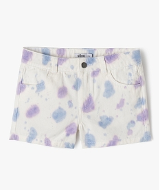 GEMO Short en coton à motifs tachetés fille Bleu