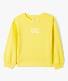 GEMO Sweat à message fille Jaune