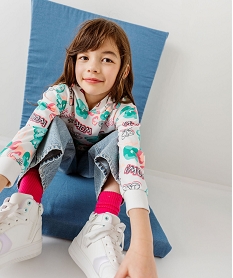 GEMO Sweat à capuche avec inscriptions graffitis fille blanc chine