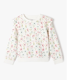 GEMO Sweat à motifs fleuris avec volants sur les épaules fille kaki chine