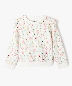 sweat a motifs fleuris avec volants sur les epaules fille beigeJ989001_1