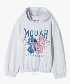 GEMO Sweat à capuche à taille élastiquée imprimé Stitch fille - Disney Bleu