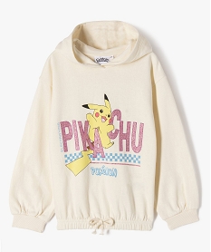 GEMO Sweat à capuche à taille élastiquée imprimé PIkachu fille - Pokémon Beige