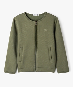 GEMO Sweat zippé à col rond avec motifs pailletés fille kaki standard